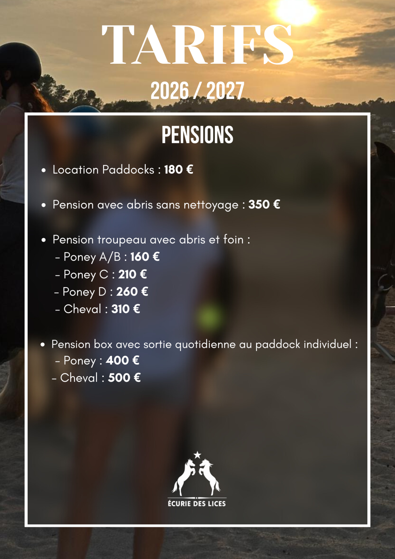 Tarifs pensions